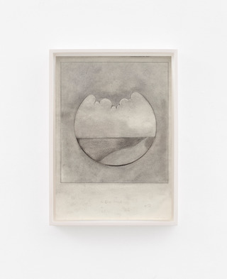 Clouds for London, 2022, Graphite, charcoal, cigarette ash on paper, 45 x 33 x 4 cm (framed)
